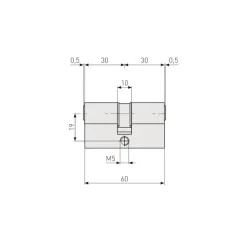 Cilinders|Cilinders > Abus deurcilinder E60NP High Security 30/30 mm twins