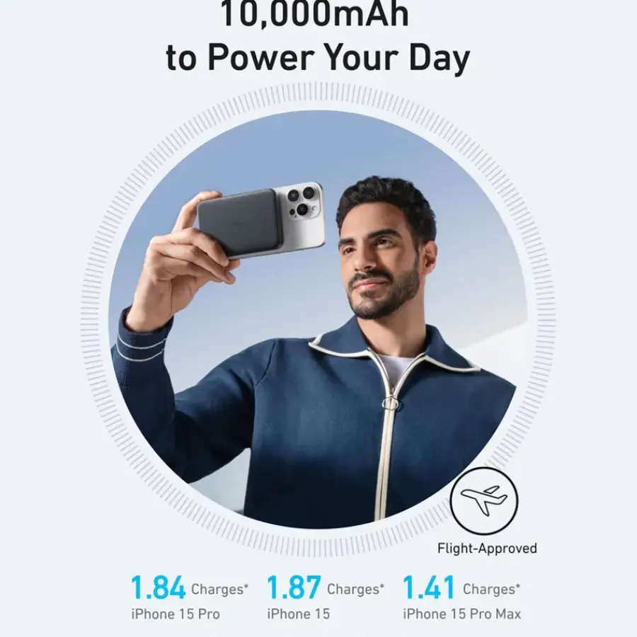 Batterijladers|Computeraccessoires > Anker MagGo Slim powerbank snelladen 10.000 mAh zwart