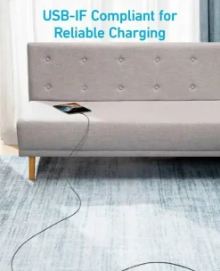 Computeraccessoires > Anker 322 USB-C naar USB-C kabel snelladen 1 m zwart