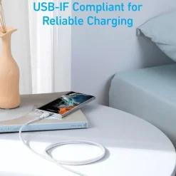 Computeraccessoires > Anker 322 USB-C naar USB-C kabel snelladen 2 m wit