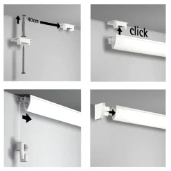 Bevestiging Wand- & Plafondbekleding > Artiteq Up Rail schilderij ophangsysteem compleet 2 meter wit (RAL 9016) overschilderbaar