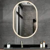 Atlantic badkamerspiegel Dona met verlichting ovaal 90 x 60 cm chroom - met zwarte aluminium rand