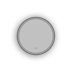 Atlantic badkamerspiegel Janessa met verlichting rond ø 60 cm chroom - met zwarte aluminium rand