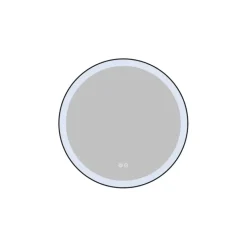Atlantic badkamerspiegel Janessa met verlichting rond ø 60 cm chroom - met zwarte aluminium rand
