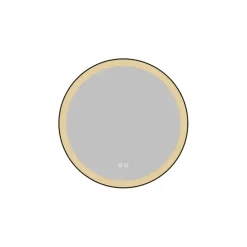 Atlantic badkamerspiegel Janessa met verlichting rond ø 60 cm chroom - met zwarte aluminium rand