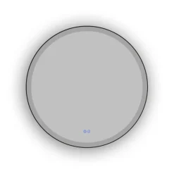 Atlantic badkamerspiegel Janessa met verlichting rond ø 80 cm chroom - met zwarte aluminium rand