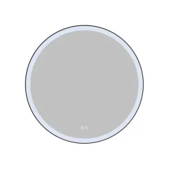 Atlantic badkamerspiegel Janessa met verlichting rond ø 80 cm chroom - met zwarte aluminium rand