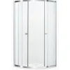 Atlantic douchecabine Silas met schuifdeur zilver kwartrond 90 x 90 cm