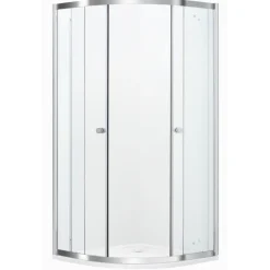 Atlantic douchecabine Silas met schuifdeur zilver kwartrond 90 x 90 cm