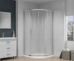 Atlantic douchecabine Silas met schuifdeur zilver kwartrond 90 x 90 cm