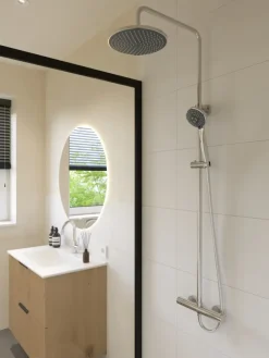 Atlantic regendoucheset Asher met handdouche 3 standen en thermostaatkraan chroom - hartafstand kraan 15 cm