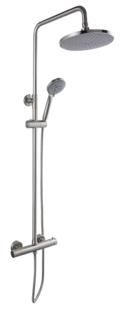 Atlantic regendoucheset Asher met handdouche 3 standen en thermostaatkraan RVS - hartafstand kraan 15 cm