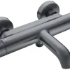 Atlantic thermostatische badkraan Colin gun metal 15 cm
