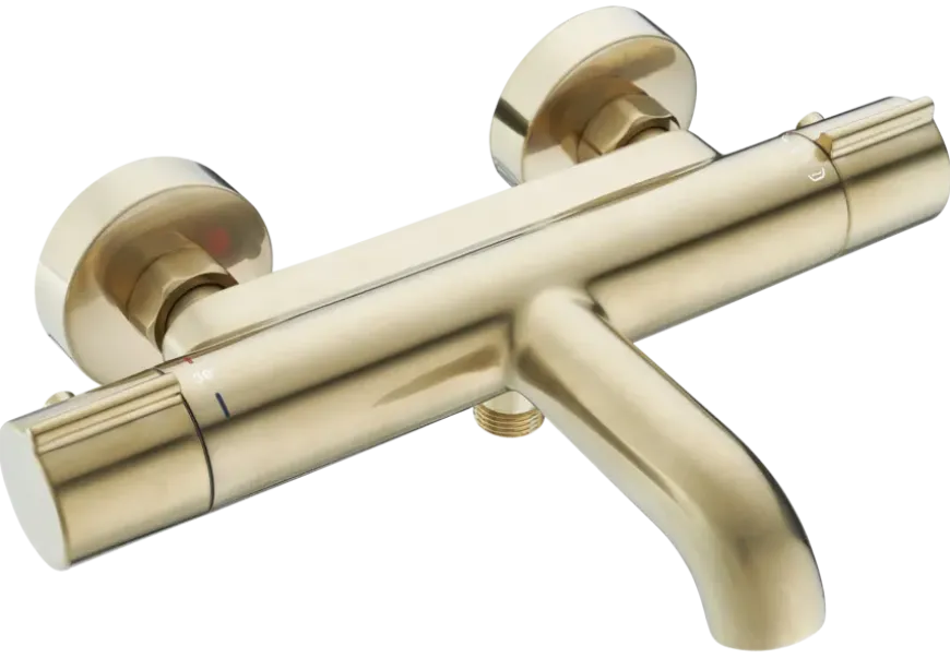 Atlantic thermostatische badkraan Colin goud 15 cm