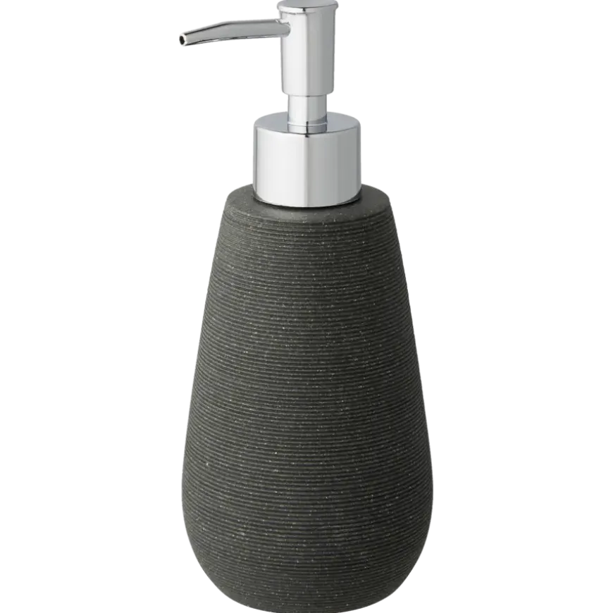 Atlantic zeepdispenser natuursteenlook met ribbels Antraciet