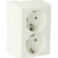 Opbouw Schakelmateriaal|Stopcontacten & Overige Contactdozen > Attema dubbel stopcontact leidinggootsysteem K25 wit