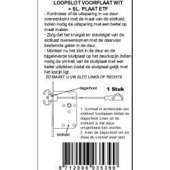 Deursloten|Cilinders > ATZ Insteekslot loopslot met witte voorplaat Doorn 50mm