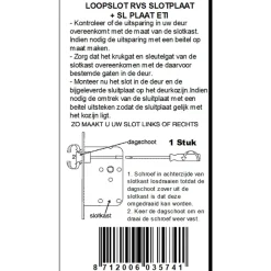 Deursloten|Cilinders > ATZ Insteekslot loopslot met RVS voorplaat Doorn 50mm