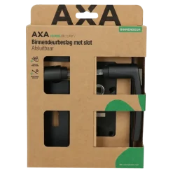 Deursloten|Cilinders > AXA binnendeurbeslag edge blokkruk sl55 met slot zwart