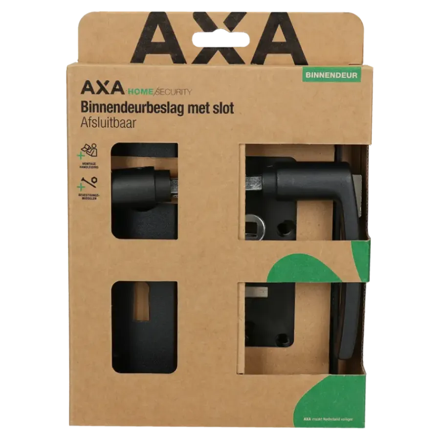 Deursloten|Cilinders > AXA binnendeurbeslag edge blokkruk sl55 met slot zwart