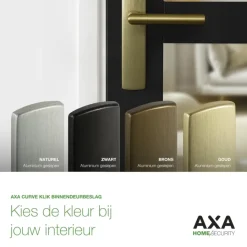 Deurbeslag Binnendeur|Deurklinken > AXA deurkrukset Curve Blok zwart blindschild sleutelgat PC72