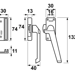 Raambeslag|Raamsluiting > AXA raamsluiting rechts wit buitendraaiend