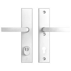 Deurbeslag Buitendeur|Deurklinken > AXA veiligheidsbeslag Edge achterdeur aluminium smal schild met SKG 3-sterren 92 mm