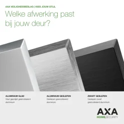 Deurbeslag Buitendeur|Deurklinken > AXA veiligheidsbeslag Edge achterdeur zwart smal schild met SKG 3-sterren 92 mm