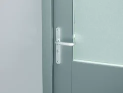 Deurbeslag Buitendeur|Deurklinken > AXA veiligheidsbeslag Oval achterdeur aluminium smal schild met SKG 3-sterren 92 mm