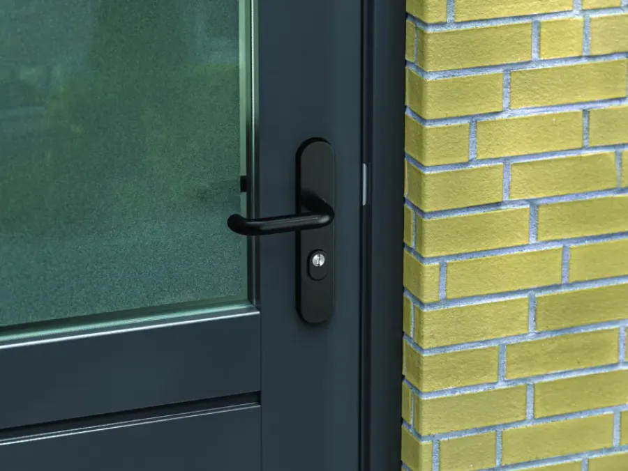 Deurbeslag Buitendeur|Deurklinken > AXA veiligheidsbeslag Oval achterdeur zwart langschild met SKG 3-sterren 55 mm