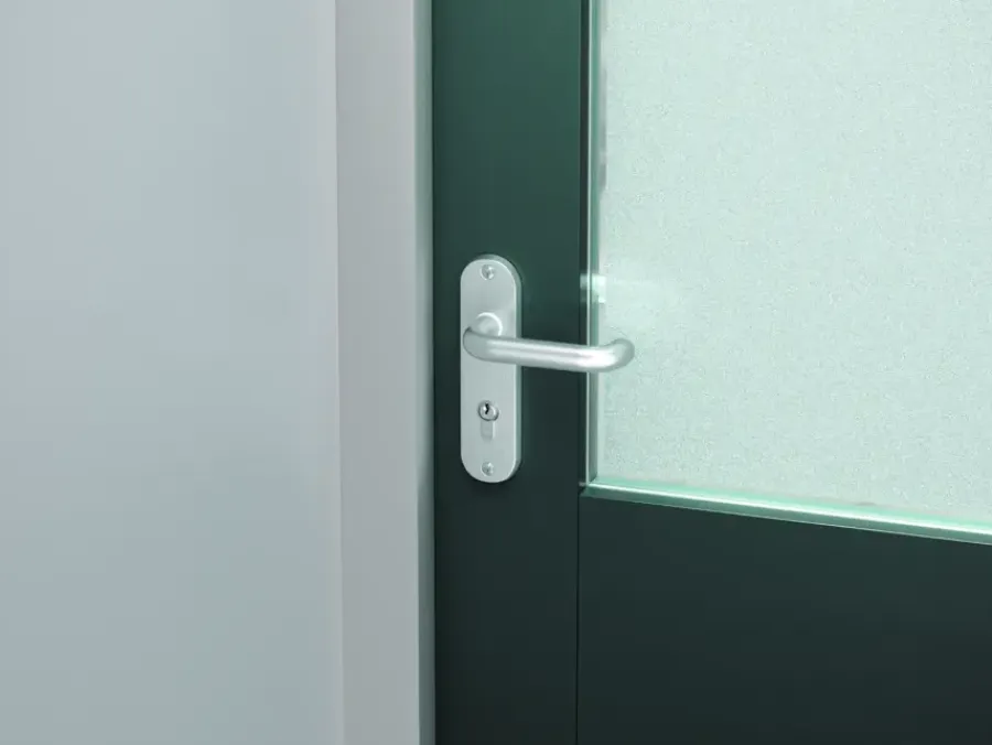 Deurbeslag Buitendeur|Deurklinken > AXA veiligheidsbeslag Oval achterdeur aluminium kortschild met SKG 3-sterren 52 mm