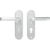 Deurbeslag Buitendeur|Deurklinken > AXA veiligheidsbeslag Oval achterdeur aluminium kortschild met SKG 3-sterren 72 mm