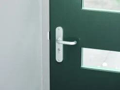 Deurbeslag Buitendeur|Deurklinken > AXA veiligheidsbeslag Oval voordeur aluminium langschild met SKG 3-sterren 55 mm