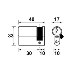 Cilinders|Cilinders > AXA veiligheidscilinder security enkel 30-10mm SKG**