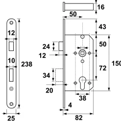 Deursloten|Cilinders > AXA veiligheidsslot 7425 incl sluitkom pc72 ronde voorplaat rvs SKG**