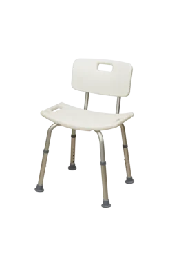 Basic douchestoel met rugleuning zitting 51x31 cm H= 38-55 cm 100 kg
