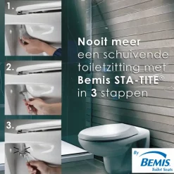 Bemis Chicago WC-bril hout wit