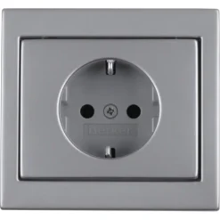 Inbouw Schakelmateriaal|Stopcontacten & Overige Contactdozen > Berker K5 Enkel Stopcontact Geaard RVS