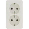 Opbouw Schakelmateriaal|Stopcontacten & Overige Contactdozen > Berker Opbouw Dubbel Stopcontact Wit