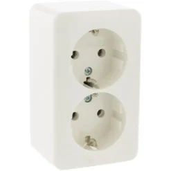 Opbouw Schakelmateriaal|Stopcontacten & Overige Contactdozen > Berker Opbouw Dubbel Stopcontact Wit