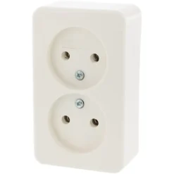 Opbouw Schakelmateriaal|Stopcontacten & Overige Contactdozen > Berker Opbouw Dubbel Stopcontact Wit