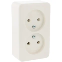 Opbouw Schakelmateriaal|Stopcontacten & Overige Contactdozen > Berker Opbouw Dubbel Stopcontact Wit