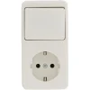 Opbouw Schakelmateriaal|Stopcontacten & Overige Contactdozen > Berker Opbouw Enkel Geaard Stopcontact met Schakelaar Wit