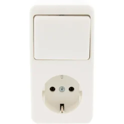 Opbouw Schakelmateriaal|Stopcontacten & Overige Contactdozen > Berker Opbouw Enkel Geaard Stopcontact met Schakelaar Wit