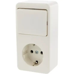 Opbouw Schakelmateriaal|Stopcontacten & Overige Contactdozen > Berker Opbouw Enkel Geaard Stopcontact met Schakelaar Wit
