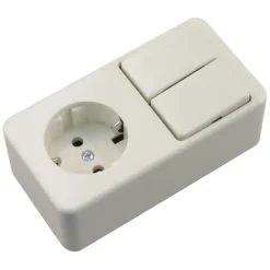 Opbouw Schakelmateriaal|Stopcontacten & Overige Contactdozen > Berker Opbouw Enkel Geaard Stopcontact met Serieschakelaar Wit