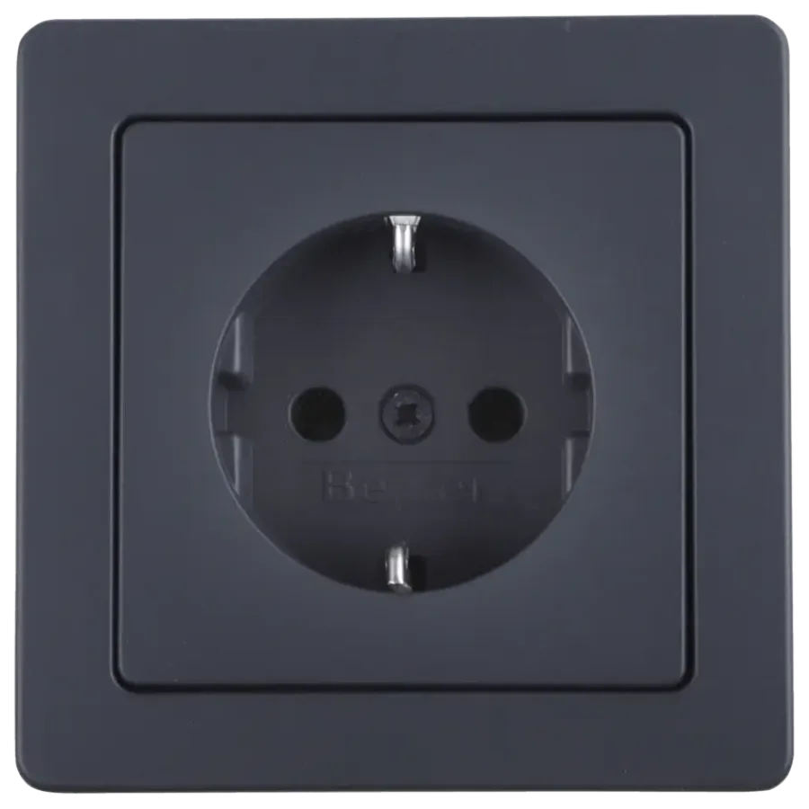 Inbouw Schakelmateriaal|Stopcontacten & Overige Contactdozen > Berker Q1 Enkel Stopcontact Geaard Antraciet