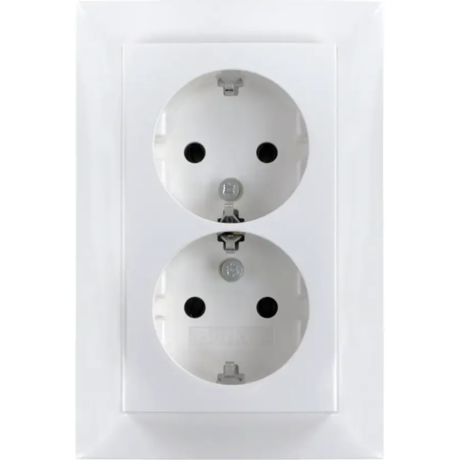 Inbouw Schakelmateriaal|Stopcontacten & Overige Contactdozen > Berker S.1 Dubbel Geaard Stopcontact Wit