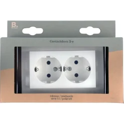 Inbouw Schakelmateriaal|Stopcontacten & Overige Contactdozen > Berker S.1 Dubbel Geaard Stopcontact Wit