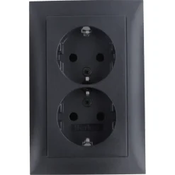 Inbouw Schakelmateriaal|Stopcontacten & Overige Contactdozen > Berker S.1 Dubbel Geaard Stopcontact antraciet